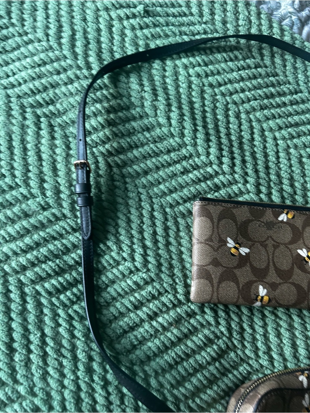 Coach Brown Signature Bee Print Crossbody with Wristlet - Picture 6 of 6